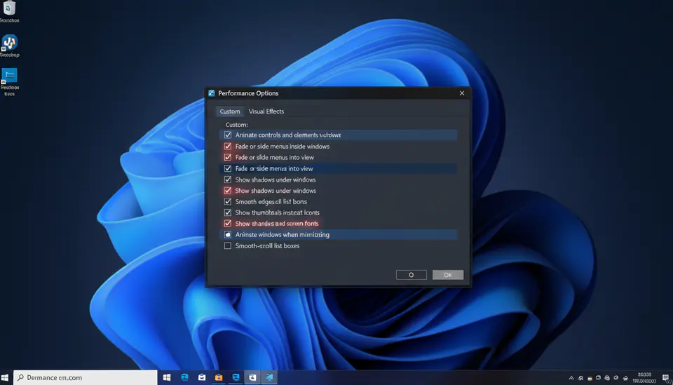 Disabling visual effects reduces CPU and GPU load.