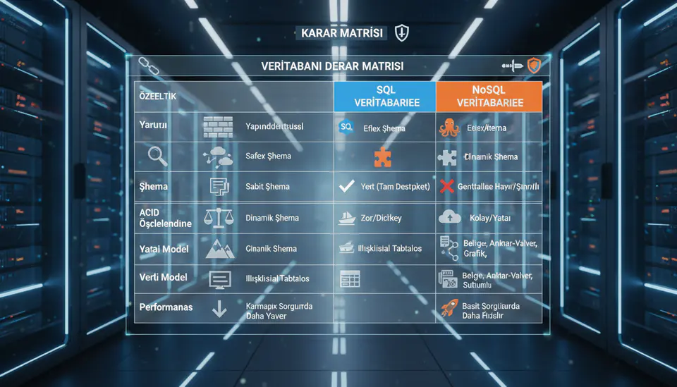 Veritabanı seçim matrisi: kriterler ve öneriler
