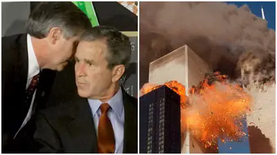 President George Bush was in Florida on the morning of the 9/11 attacks. Chief of staff Andrew Card entered the classroom where Bush was sitting with children and quietly told him that the second tower was hit. (AP/Reuters)