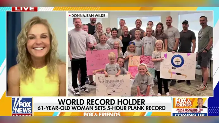 61-year old grandmother beats her own planking world record | Fox News Video