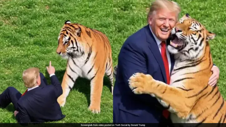 In Bizarre AI Video, Trump Plays With Tiger That Killed UK Man
