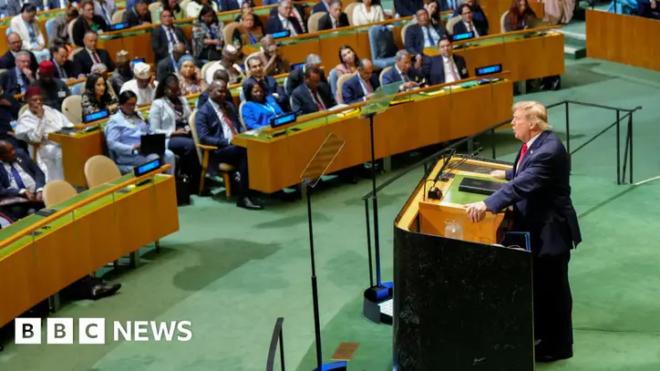 American power, AI and a walkout - key moments from Trump's UN speech