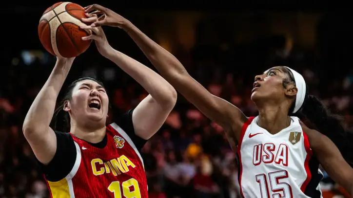 Angel Reese vs. 7'3" doughy Chinese tower Zhang Ziyu was a battle for the ages at the FIBA World Cup