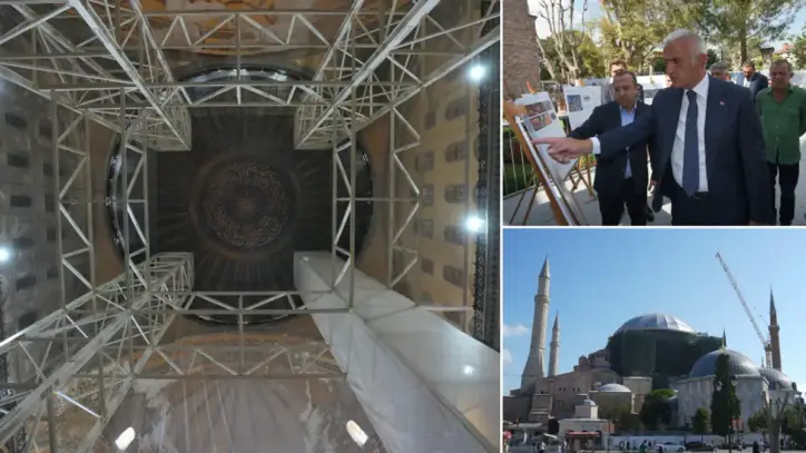 Ayasofya’nın mihrap bölümündeki kubbede güçlendirme ve konservasyon çalışmaları başlıyor