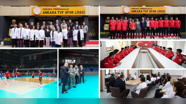 BAKAN TEKİN, DÜNYA ŞAMPİYONU ÖĞRENCİLERLE ANKARA TVF SPOR LİSESİNDE BULUŞTU