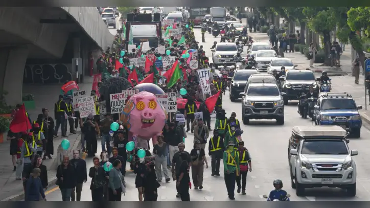 IMF-World Bank meetings draw modest protests in Bangkok over growing inequality