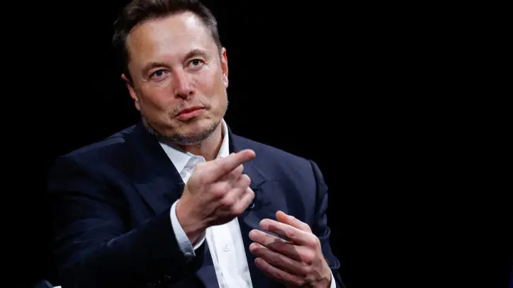 Elon Musk, who recently weighed in on the question of slowing down AI development, in Paris in 2023.