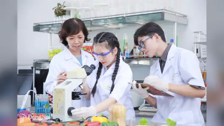 Lac Hong Üniversitesi (Tran Bien bölgesi) öğrencileri üniversitede bilimsel araştırma faaliyetlerine katılıyor. Fotoğraf: C.T.V.