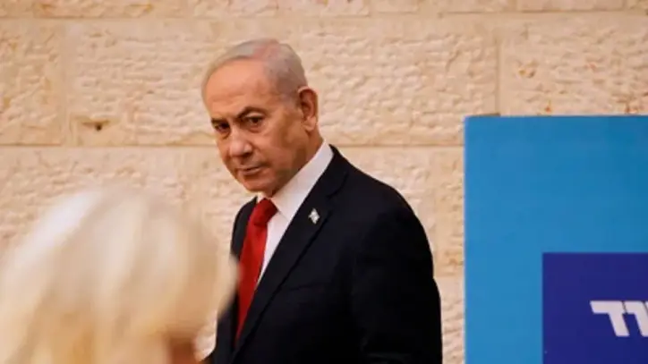 FILE PHOTO: Israeli Prime Minister Benjamin Netanyahu, votes in Likud party primary elections ahead of Israel’s general election in October, in Jerusalem, Monday, August. 17, 2026. Ohad Zwigenberg/Pool via REUTERS/File Photo (via REUTERS)