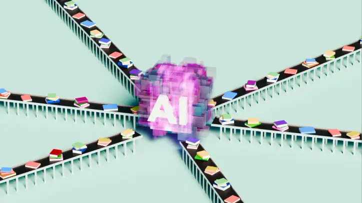 An illustration of an AI model sorting information