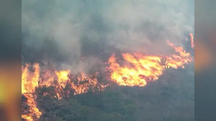 Central Colombia forest fire threatens tourist town of Villa de Leyva