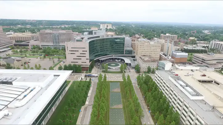 Aerial view of Cleveland Clinic main campus