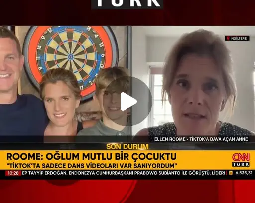 CNN TÜRK, Instagram: "Oğlunu kaybetti, Tiktok'a savaş açtı! İngiltere’ye sanal medya yasası çıkaran anne CNN TÜRK’te
14 yaşındaki oğlunun ölümü ardından İngiliz anne Ellen Roome’un Tiktok’a karşı hukuk mücadelesi devam ediyor. İngiltere’deki çabaları sonunda sanal medyaya karşı bir yasanın çıkarılmasını sağlayan anne CNN Türk’ten Serdar Korucu’ya konuştu. Roome, “Ben Tiktok’ta sadece dans videoları var sanıyordum. Çocuklar sanal medyada tehlikede” dedi, Türkiye’deki anne babalara “Çocuğunuzun telefonunda karşısına çıkanlara mutlaka bakın” diye seslendi."