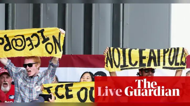 Trump’s appearance at Georgia rally disrupted by anti-ICE protesters – as it happened