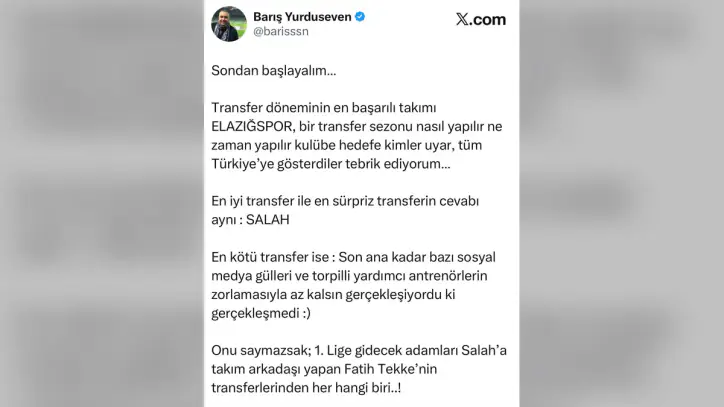 Elazığspor’un Transfer Başarısı Türkiye’nin Gündeminde