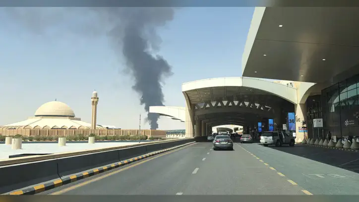 Flames, smoke seen near Riyadh airport; Houthis claim attacks on Saudi capital