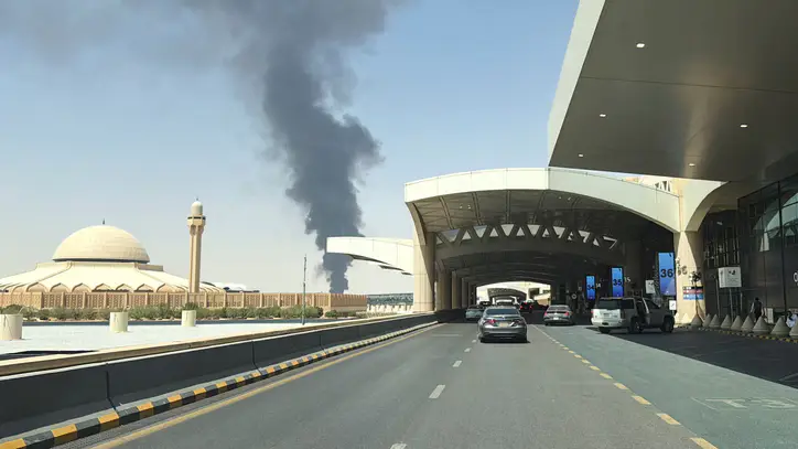 Flames, smoke seen near Riyadh airport; Houthis claim attacks on Saudi capital