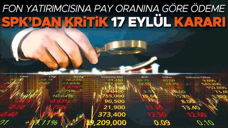 Fon yatırımcısına pay oranına göre ödeme