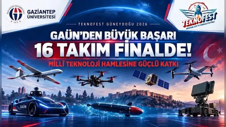Gaziantep Üniversitesi’nden TEKNOFEST’te büyük başarı: 16 takım finalde
