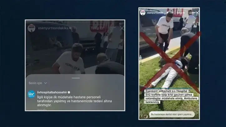 “Hastanenin önünde kalp krizi geçiren kişiye vatandaşlar müdahale etti” iddiası