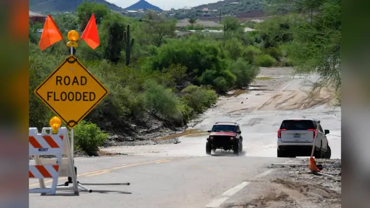 Hurricane Polo's remnants bringing more rain to flood-struck US Southwest