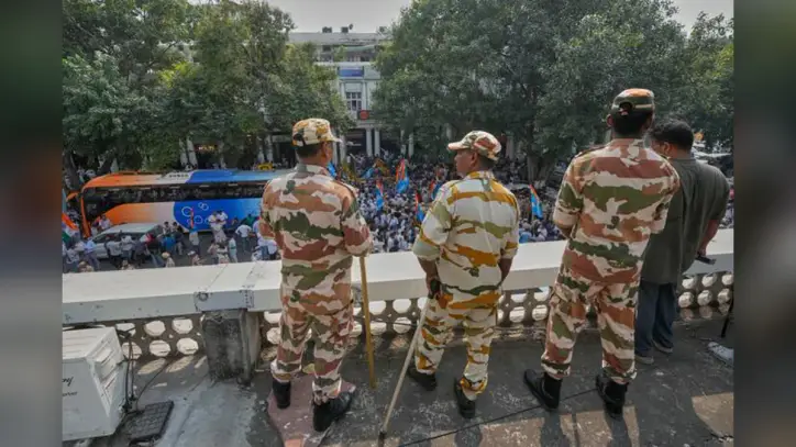 India steps up security ahead of a major protest in New Delhi over voter lists