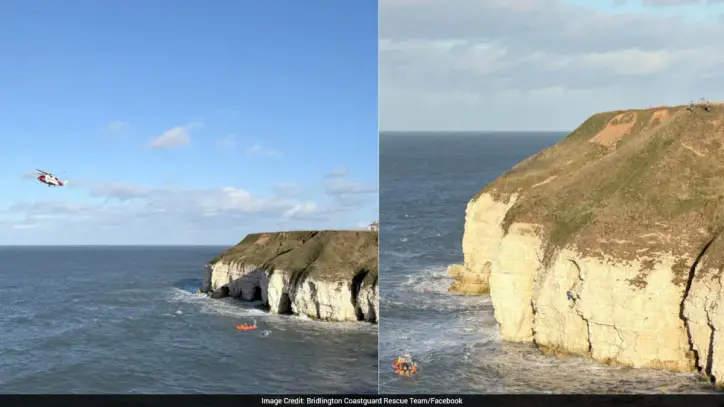 Beachgoers Stranded In Cliffside Cave Rescued By Coastguard Teams In UK