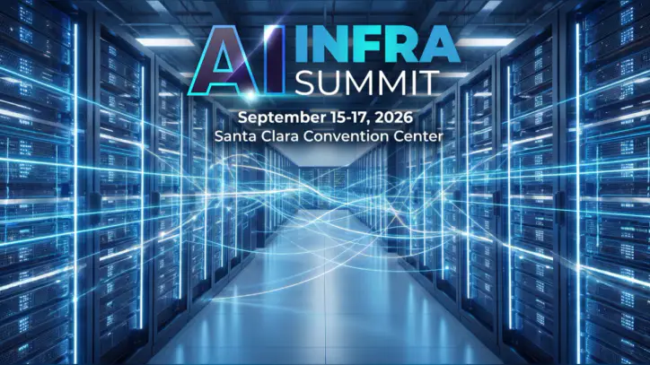 AI Infra Summit text over a picture of a data center