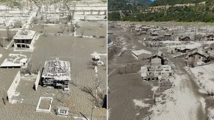Isparta'da 'batık köy' yeniden gün yüzüne çıktı