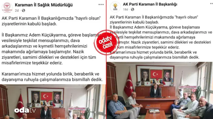 Karaman İl Sağlık Müdürlüğü'nün hesabından AKP paylaşımı