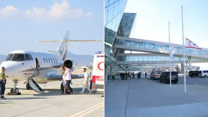 KKTC'de alabora olan gemiden kurtarılanlar arasındaydı: Hamile kadın ambulans uçakla Türkiye'ye getirildi