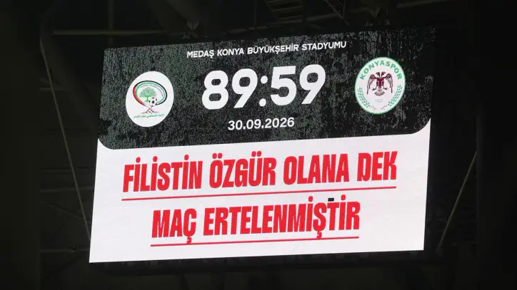 Konyaspor ile Filistin Milli Takımı arasındaki maç tüm dünyaya mesaj vererek bitti