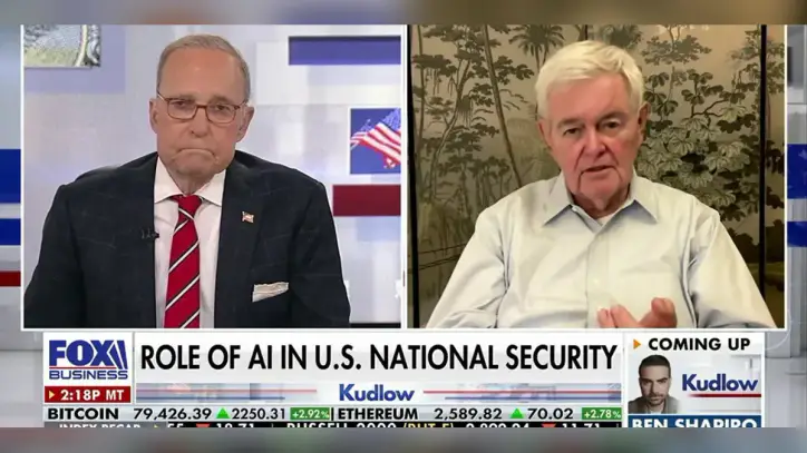 Newt Gingrich warns US could face grave danger if it falls behind on artificial intelligence | Fox Business Video