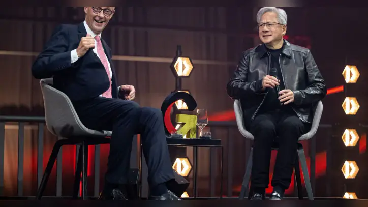 Nvidia CEO urges German manufacturers to adopt AI, saying digital tech won't replace heavy industry