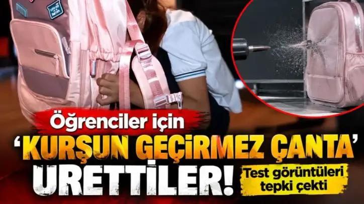 Öğrenciler için ‘kurşun geçirmez çanta’ ürettiler! Test görüntüleri tepki çekti