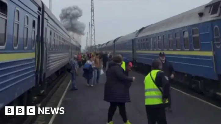 Russia hits Ukrainian train shortly after Boris Johnson and top European officials leave station