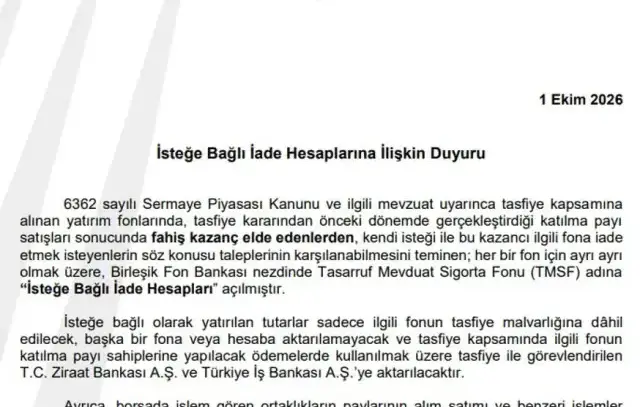 Son Dakika: SPK duyurdu! İade hesapları açıldı...