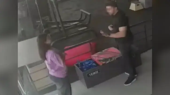Spor salonunda kadına şiddet kamerada