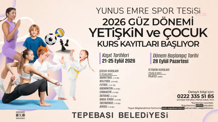 Tepebaşı Belediyesi Yunus Emre Spor Tesisi’nde yeni dönem kayıtları başlıyor
