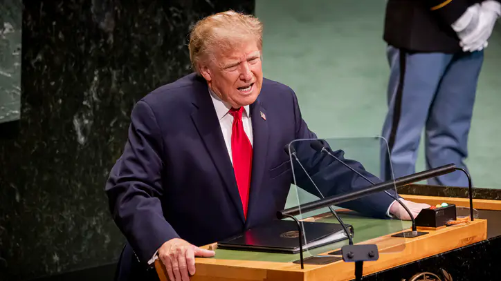 President Donald Trump speaks during the 81st United Nations General Assembly on September 22, 2026 in New York City.