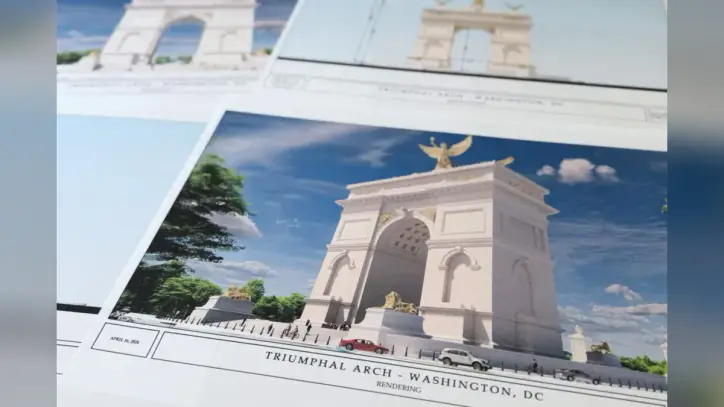 Trump says plan for DC triumphal arch will convert to ‘top grade military complex’