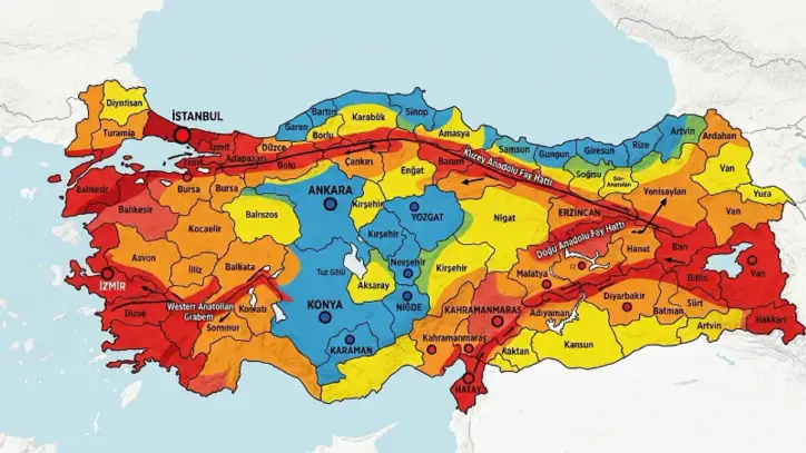 Türkiye'de deprem riski en az ve en fazla olan iller hangileri? İşte Türkiye'nin güncel deprem haritası