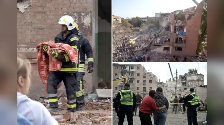 Ukraine death toll hits 22 as rescuers pull bodies from rubble after Russian strike