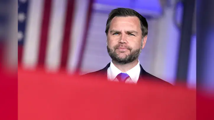Vice President JD Vance speaks during an event at the FBI Field Office in Kansas City, Missouri, on Sept. 14, 2026. (Mark Schiefelbein-Pool/Getty Images)