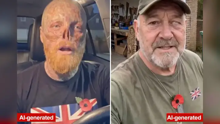 War-wounded military veterans peddling cheap patriotic merch are actually AI fakes out of China: report