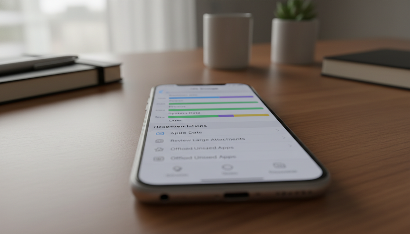 iPhone Storage recommendations screen showing cleanup suggestions