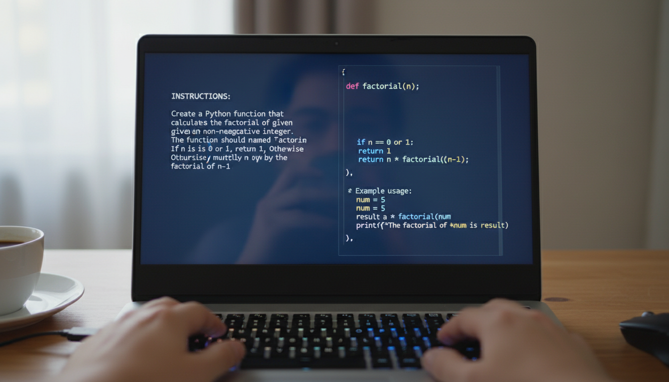The agent's interface translates a natural language request into Python code.
