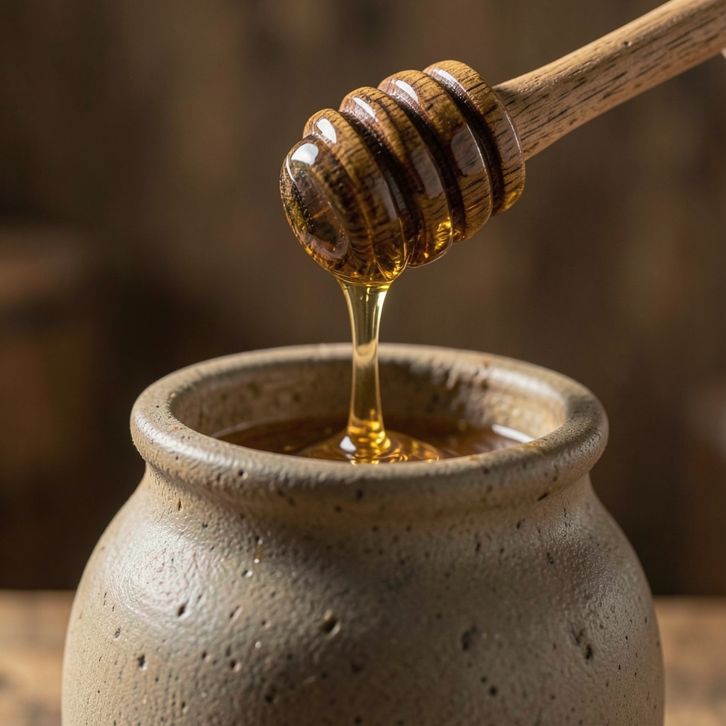 Raw honey possesses potent antibacterial properties that support natural bodily healing.