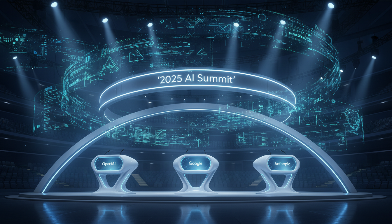 The 2025 AI summit stage where policy, product, and propaganda converge.