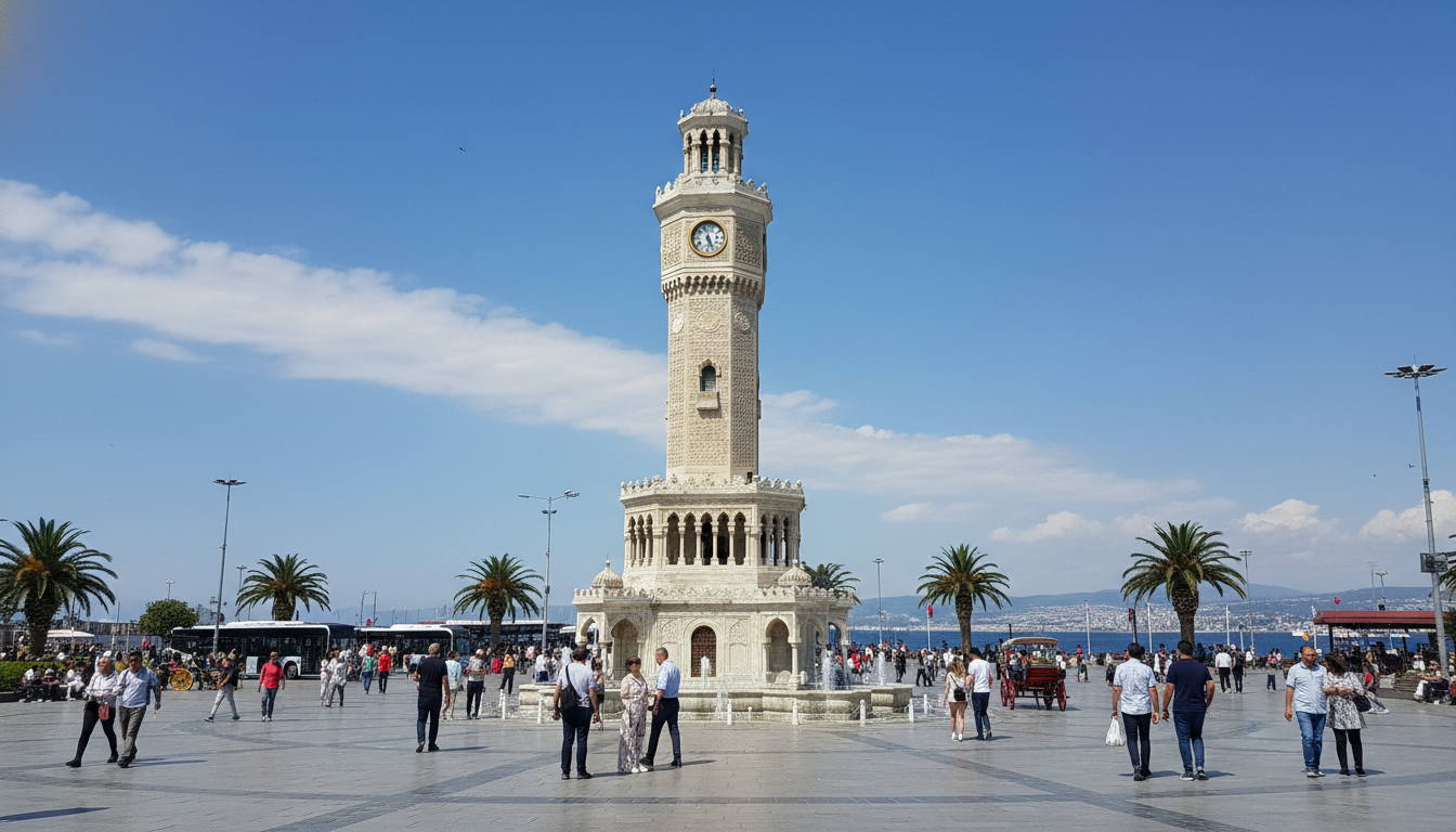 The İzmir Clock Tower stands as an elegant symbol of the city's rich Ottoman heritage.